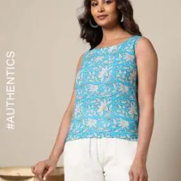 Handblock Print Cotton Straight Top-picture-42