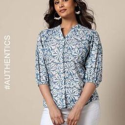 Handblock Print Cotton Straight Top-image-89