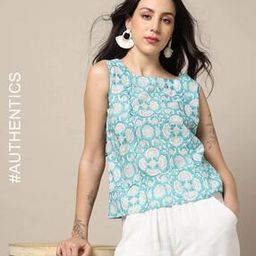 Handblock Print Cotton Straight Top-image-7