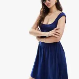 Scoop-Neck Mini Fit & Flare Dress-image-22