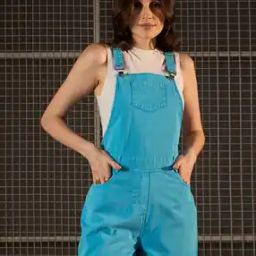Women Square-Neck Denim Dungaree-picture-30
