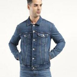 Men Regular Fit Denim Jacket with Flap Pockets-picture-49