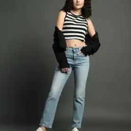 Women 724 Lightly Washed High-Rise Slim Straight Fit Blue Jeans-image-14