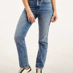 Women 724 Mid-Wash Slim Straight Fit Jeans-image-19