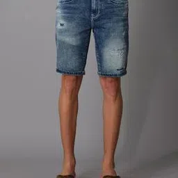 Men Slim Fit Denim Shorts with Insert Pockets-picture-19