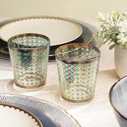 Set of 2 Star Print Drinking Glasses-48