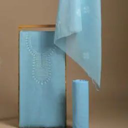 Hand Dyed Chikankari Unstitched Dress Material-image-45