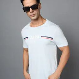 Men Logo Print Slim Fit Round-Neck T-Shirt-image-33