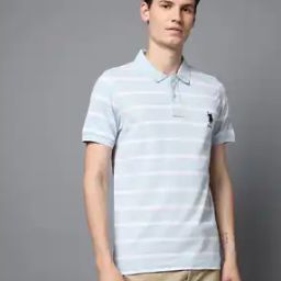 Men Striped Slim Fit Polo T-Shirt-image-40