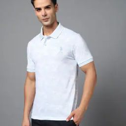 Men Floral Print Slim Fit Polo T-Shirt-image-64