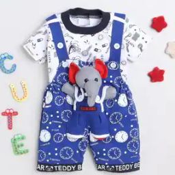 Boys Printed T-Shirt & Dungaree Set-21