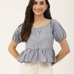 Striped Peplum Top-32