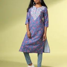 Women Printed Straight Kurta-image-77