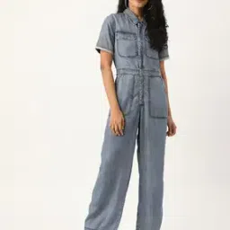 Solid Jumpsuit with Flap Pockets-image-9