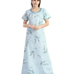 Women Floral Print Round-Neck Nighti-image-63