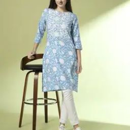 Women Floral Print Straight Kurta-image-68