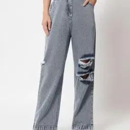 orchid blues Denim Mid-Distressed Flared Jeans-picture-19