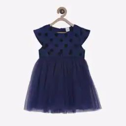 Polka-Dot A-line Dress with Cap Sleeves-27