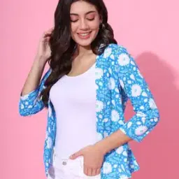 Women Floral Print Relaxed Fit Front-Open Shrug-29