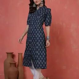 Women Floral Print Straight Kurta -image-1