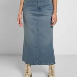 Women Straight Skirt with Fringe Hem-image-34