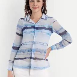 Women Regular Fit Shirt with Spread Collar-image-16