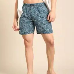 Men Printed Boxers with Elasticated Waistband-image-14