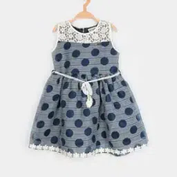 Polka-Dot Print Fit & Flare Dress-image-97