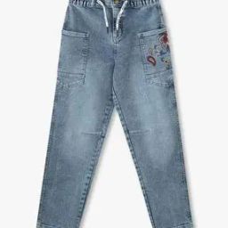 Girls Embroidered Slim Fit Jeans-image-76