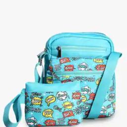 Girls Minions Print Sling Bag & Pouch Set-image-30