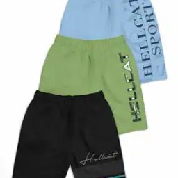 Pack of 3 Boys Typographic Print Regular Fit Shorts-picture-49
