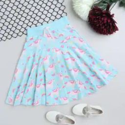 Girls Unicorn Print Flared Skirt-picture-31