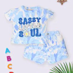 Infants Typographic Print T-Shirt & Shorts Set-picture-47