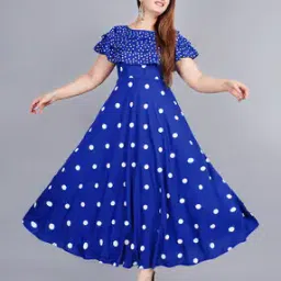 Polka-Dot Print Fit & Flare Dress-picture-27