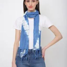 Women Tie & Dye Scarf with Tassels-image-74