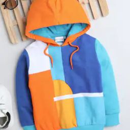 Boys Colourblock Regular Fit Hoodie-image-21
