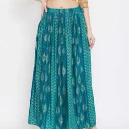 Geometric Print Flared Skirt-picture-5