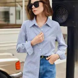 Women Striped Regular Fit Shirt with Spread Collar-image-28