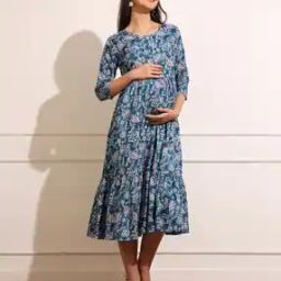 Women Floral Print V-Neck Tiered Dress-image-97
