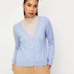 Women Embellished Button-Front Sweater-image-26