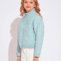 vero moda Girls Quilted Jacket with Zip-Closure image 1
