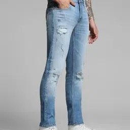 jack & jones Men Mid-Wash Distressed Slim Fit Jeans-picture-43