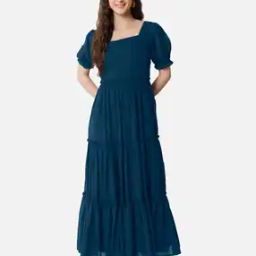 Women Square-Neck Tiered Dress-picture-16
