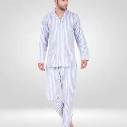 Men Striped Lounge Shirt & Pants Set-picture-27