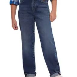 Boys Straight Fit Jeans with 5-Pocket Styling-image-38