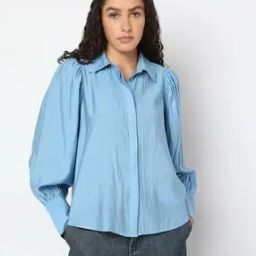 vero moda Women Regular Fit Shirt with Pintuck Detail-picture-32