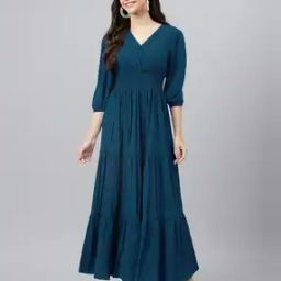 Women V-Neck Maxi Tiered Dress-image-92