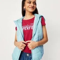 Girls Quilted Bomber Jacket with Insert Pockets-image-1