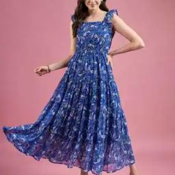 Women Floral Print Tiered Dress-40