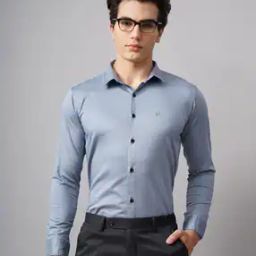 Men Slim Fit Shirt with Logo Embroidered -image-11